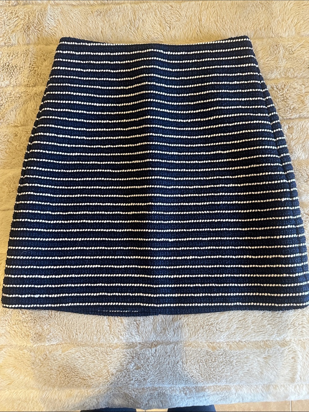 J. Crew Navy and White Striped Mini Skirt